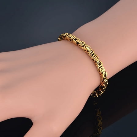Newest Bracelet Men Women Wristband 4mm 14K Yellow Gold Male Hand Chain Link Bracelet Hip Hop Jewelry B364