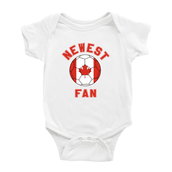 Newest Canada National Soccer Team Fan Baby Rompers Bodysuit (White, 0-3 Months)