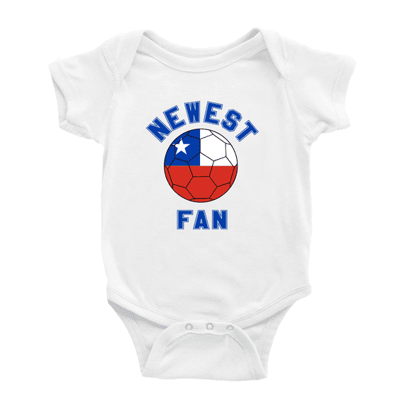 Newest Chile National Soccer Team Fan Baby Rompers Baby Clothes (White, 0-3 Months)