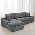thumbnail image 1 of Newest Cloud Sectional Sofa 107.9" Upholstered Sofa Couch with Double-layer Cushion and Side Pockets, Free-combined Sectional Sofa Full-compressed Sofa for Living Room,Grey, 1 of 6