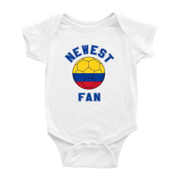Newest Colombia National Soccer Team Fan Baby Rompers (White, 6-12 Months)