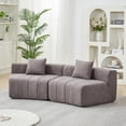 thumbnail image 1 of Newest Curved Modular Chenille Sectional Sofa with Piano Key Design and No Assembly,Grey, 1 of 5