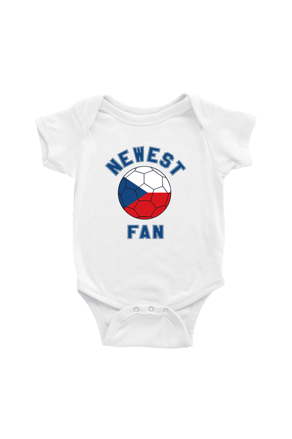 Newest Czech National Soccer Team Fan Baby Jumpsuits Newborn Clothes (White, 18-24 Months)