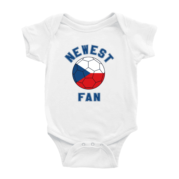Newest Czech National Soccer Team Fan Baby Jumpsuits Newborn Clothes (White, 6-12 Months)