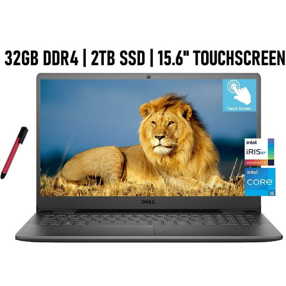 Newest Dell Inspiron 3511 Laptop, 15.6 Inch FHD Touchscreen, Intel Core i5-1035G1, 32GB RAM, 2TB SSD, HDMI, Bluetooth, Windows 11 Home,  with 128GB USB 3.0 Flash Drive Stylus Ballpoint Pen