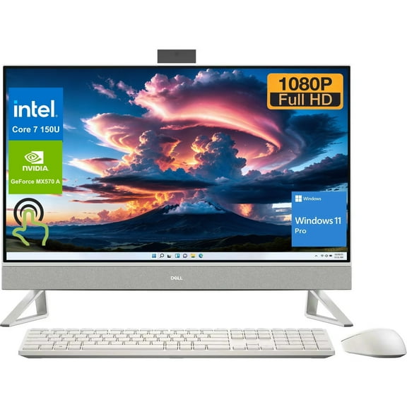 Newest Dell Inspiron 7000 All-In-One Desktop, 27" FHD Touchscreen, Intel Core 7 150U, NVIDIA GeForce MX570A,32GB RAM, 1TB SSD, Wi-Fi 6E, Windows 11 Pro,White