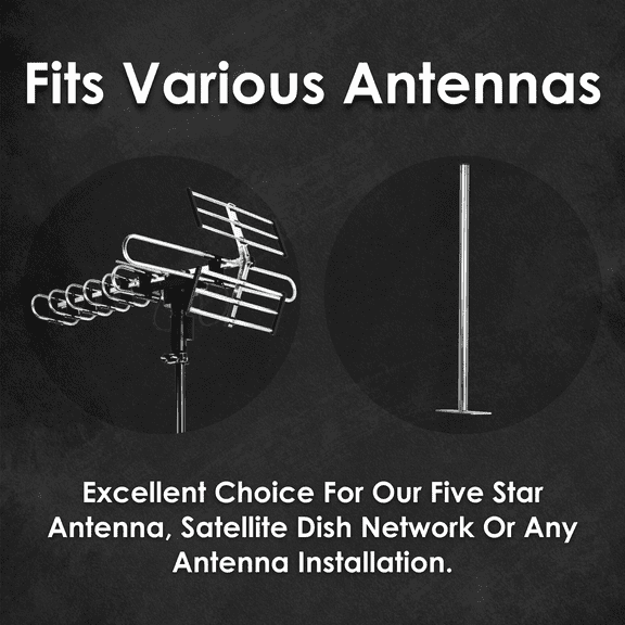 Newest Five Star Adjustable TV Antenna Mast Mount Kit - Weatherproof, High-Quality, Easy Installation for Roof and Wall