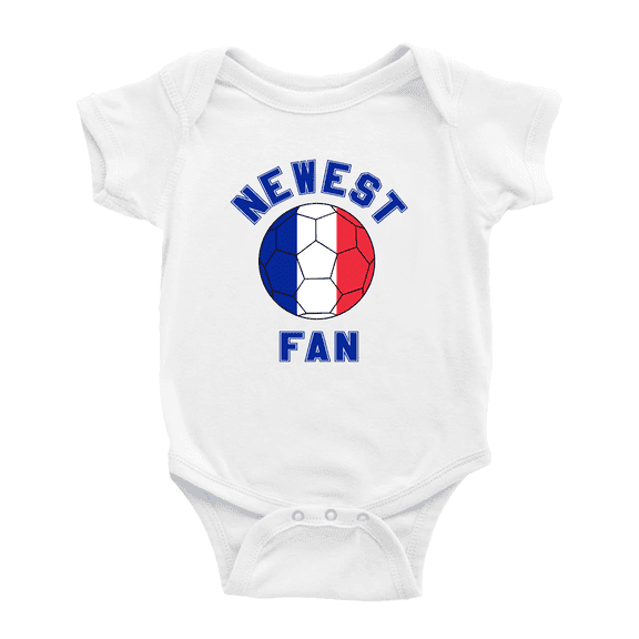Newest France National Soccer Team Fan Baby Rompers Newborn Clothes Outfits (White, 0-3 Months)