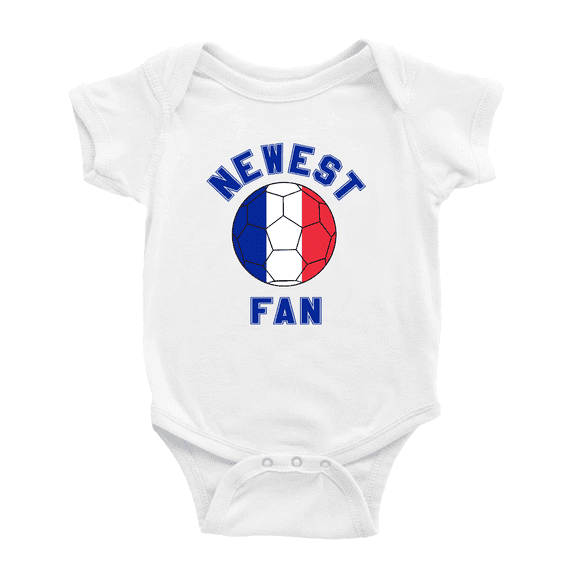 Newest France National Soccer Team Fan Baby Rompers Newborn Clothes Outfits (White, 18-24 Months)