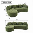 thumbnail image 1 of Newest Full Compression Sponge L-Shape Sectional Sofa With Curved Chaise, Green Modular Chenille Couch, 30d High-Density For Apartment Living Room,900 Lbs., 1 of 6