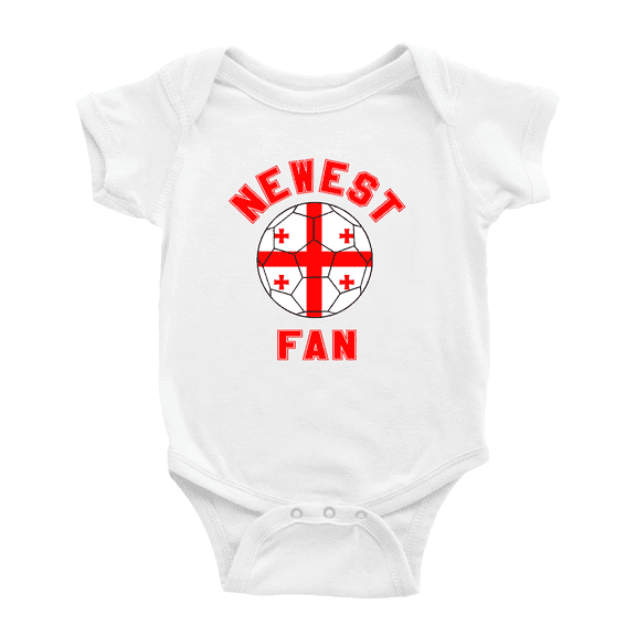 Newest Georgia National Soccer Team Fan Baby Romper (White, 0-3 Months)