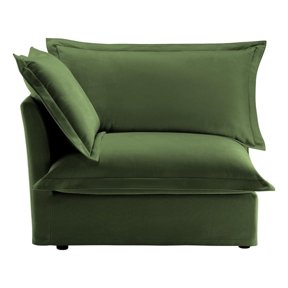 Newest Green Chenille Left Arm Facing Sofa, Removable Cover Sectional Piece for Living Room, Cozy