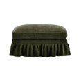 thumbnail image 1 of Newest Green Chenille Ottoman with Detachable Ruffles Skirt, 2-in-1 Modern Footrest & Modular Stool, 1 of 5