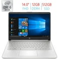 thumbnail image 1 of Newest HP 14'' FHD (1920x1080) IPS Anti-Glare Laptop, Intel Core i5-1035G1 Processor, 12GB RAM, 512GB SSD, Backlit Keyboard, Webcam with Mazepoly Accessories, 1 of 5
