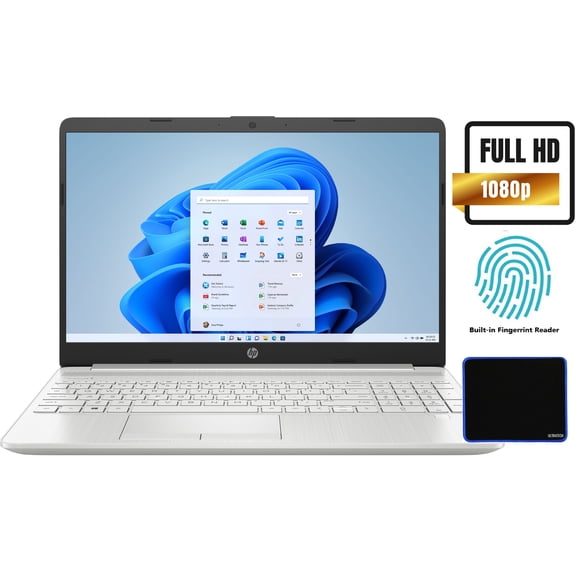 Newest HP 15.6" IPS FuLL HD Laptop/ Intel 11th Gen i3-1115G4/8GB RAM DDR4/ 256GB SSD/ Fingerprint/ Webcam/ WiFi 5/ Bluetooth/ Win10 with UltraTech Mouse Pad Bundled
