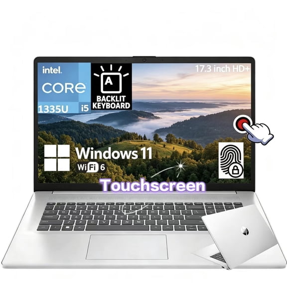 Newest HP 17.3" Diagonal HD touchscreen Laptop, 13th Gen Intel Core i5-1335U Processor, 16GB RAM, 1TB SSD,Backlit Keyboard, Webcam, Wi-Fi 6, Bluetooth,Windows 11 Home, Silver