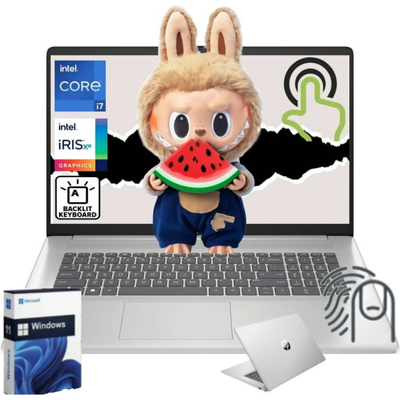 Newest HP 17 Laptop,17.3" HD Touchscreen Laptop,Intel Core i7-1355U 10 Cores,16GB RAM,512GB SSD,Intel Iris Xe Graphics,Webcam,HDMI,Wi-Fi 5 ,Bluetooth 5, Windows 11 Home,Silver
