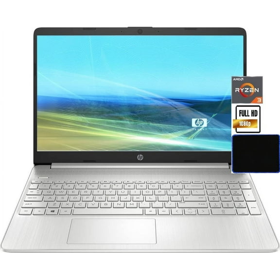 Newest HP Full HD 1080P 15.6 Laptop/ AMD Ryzen 3 5300U / 8GB RAM DDR4/ 256GB SSD/ Webcam/ WiFi / Bluetooth/ Win 11 with UltraTech Mouse Pad Bundled