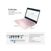 Newest HP Portable Laptop, Student and Business, 14" HD Display, Intel Celeron N4120, 4GB RAM, 64GB eMMC, 1 Year Office 365, Webcam, HDMI, Wi-Fi, RJ-45, Windows 11 Home, Pink