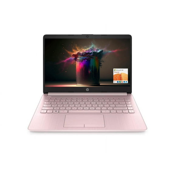 Newest HP Portable Laptop, Student and Business, 14" HD Display, Intel Celeron N4120, 8GB RAM, 64GB eMMC, 1 Year Office 365, Webcam, HDMI, Wi-Fi, RJ-45, Windows 11 Home, Pink