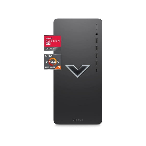 Newest HP Victus 15L Gaming Desktop PC, AMD Ryzen 7 5700G Processor, AMD Radeon RX 6600XT Graphics, 128GB RAM, 4TB SSD, 8TB HDD, Wired Keyboard & Mouse, Wi-Fi 6, Bluetooth, Windows 11 Home