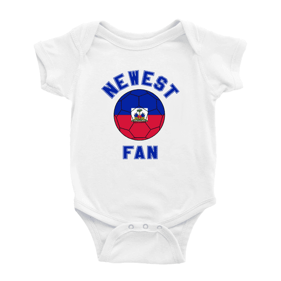 Newest Haiti National Soccer Team Fan Boy Girl Bodysuits (White, 18-24 Months)