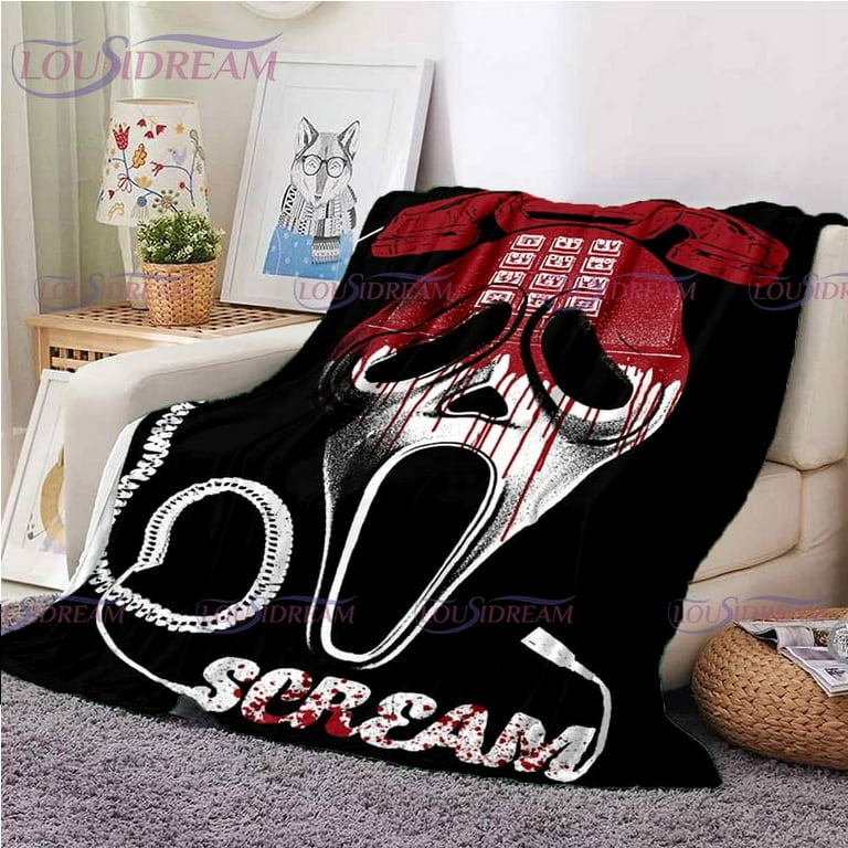 Newest Horror Scream 6 Movies Printed Blanket Warm Thin Blanket Flannel  Soft and Comfortable Home Travel Blanket Birthday Gift 