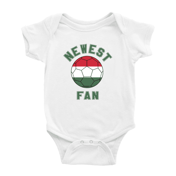 Newest Hungary National Soccer Team Fan Cute Baby Rompers Newborn Clothes Outfits (White, 12-18 Months)