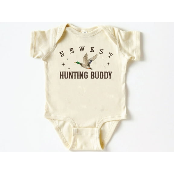 Newest Hunting Buddy 2 Baby Bodysuit ,Funny New Born New Parent Baby Onesie®, New Mom Gift, Baby Shower Gift , Short Sleeve Tee Bella