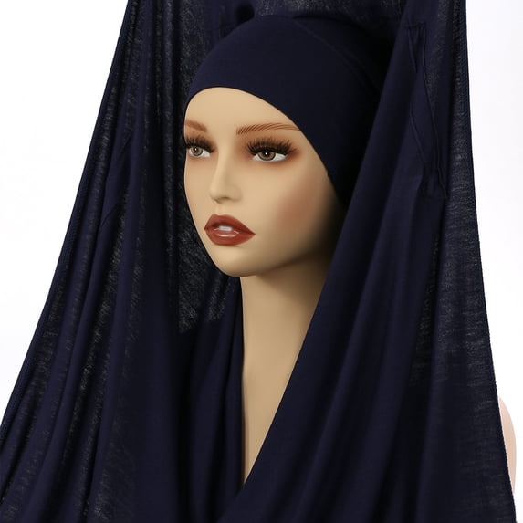 Newest Instant Chiffon Hijab With Magnetic Buckle Solid Color Woman Muslim Hijab Scarf Islamic Turban Fashion Headband Shawl