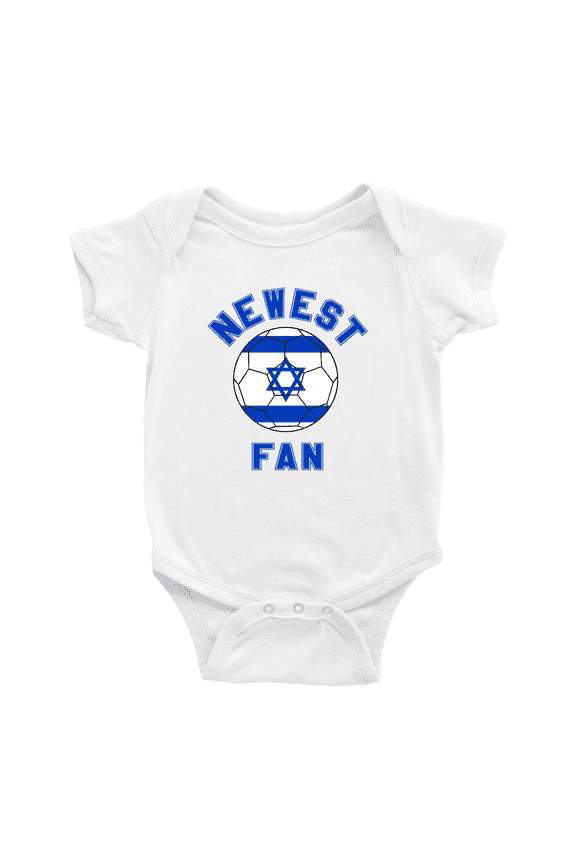 Newest Israel National Soccer Team Fan Cute Baby Jumpsuits Newborn Clothes (White, 12-18 Months)