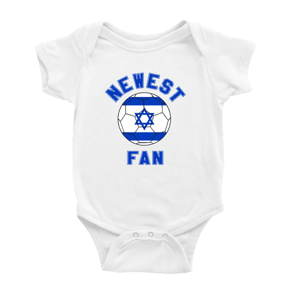 Newest Israel National Soccer Team Fan Cute Baby Jumpsuits Newborn Clothes (White, 6-12 Months)