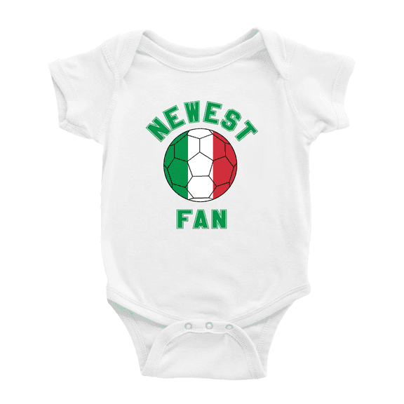 Newest Italy National Soccer Team Fan Cute Baby Bodysuit Jumpsuits (White, 18-24 Months)