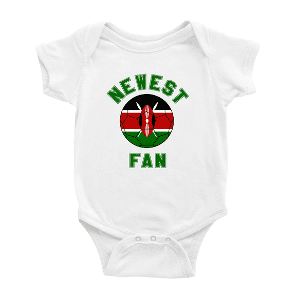Newest Kenya National Soccer Team Fan Cute Baby Romper (White, 0-3 Months)