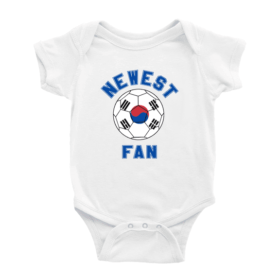 Newest Korea National Soccer Team Fan Baby Rompers Newborn Clothes Outfits (White, 18-24 Months)