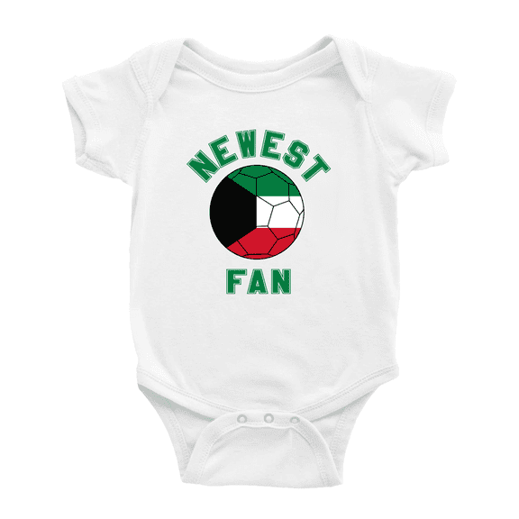 Newest Kuwait National Soccer Team Fan Cute Baby Romper (White, 12-18 Months)