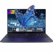 Newest Laptop, 15.6 FHD Laptop Computerr Windows 11, Intel N100 Processor,16GB RAM 256 SSD, Wi-Fi 6, BT5.2, Fingerprint, Backlit keyboard,Metal ShellBlue