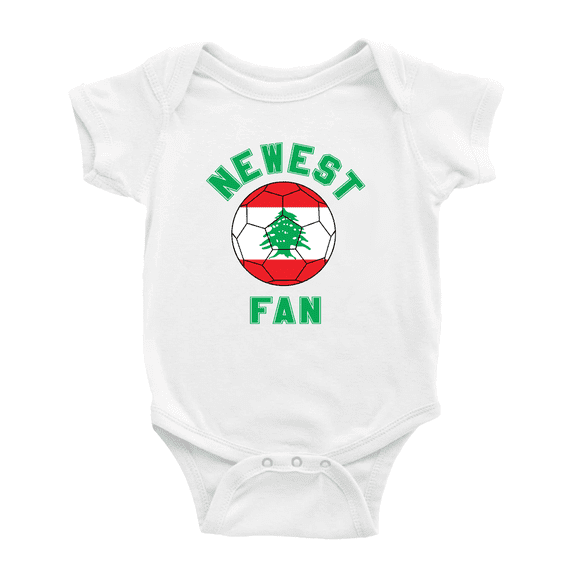 Newest Lebanon National Soccer Team Fan Cute Baby Clothes Unisex (White, 6-12 Months)