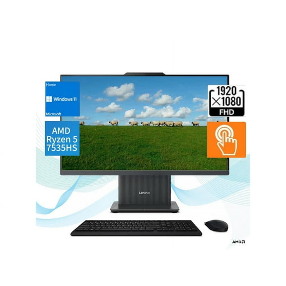 Newest Lenovo IdeaCentre AIO 3 All-in-One Desktop,23.8" FHD Touch,AMD Ryzen 5 7535HS Processor,16 GB RAM,1 TB SSD,Wi-Fi 6 , Bluetooth 5.2,Windows 11 Home,Luna Grey