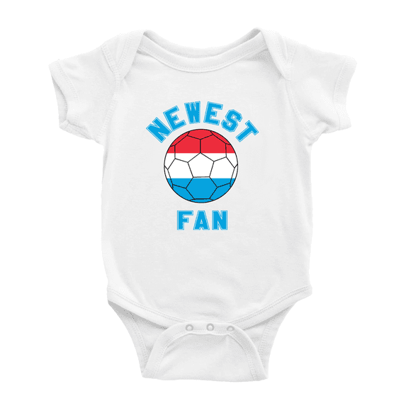 Newest Luxembourg National Soccer Team Fan Cute Baby Bodysuit Romper (White, 18-24 Months)