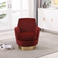 thumbnail image 1 of Newest Luxury Accent Chair for Apartments, Swivel Velvet Barrel Chair with 360 Rotation and Silent Base,Red, 1 of 7