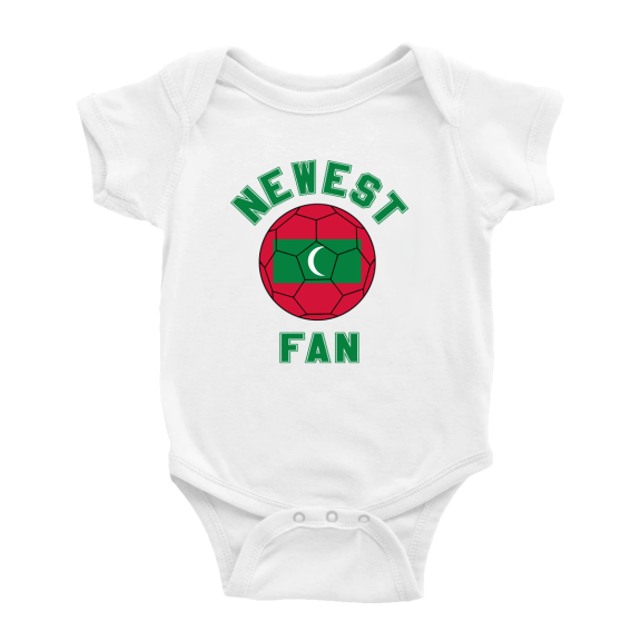 Newest Maldives National Soccer Team Fan Cute Baby Rompers Baby Clothes (White, 18-24 Months)