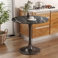 thumbnail image 1 of Generic Black Marble Round Dining Table - 24 Inch MDF Top, Steel Base, 1 of 13