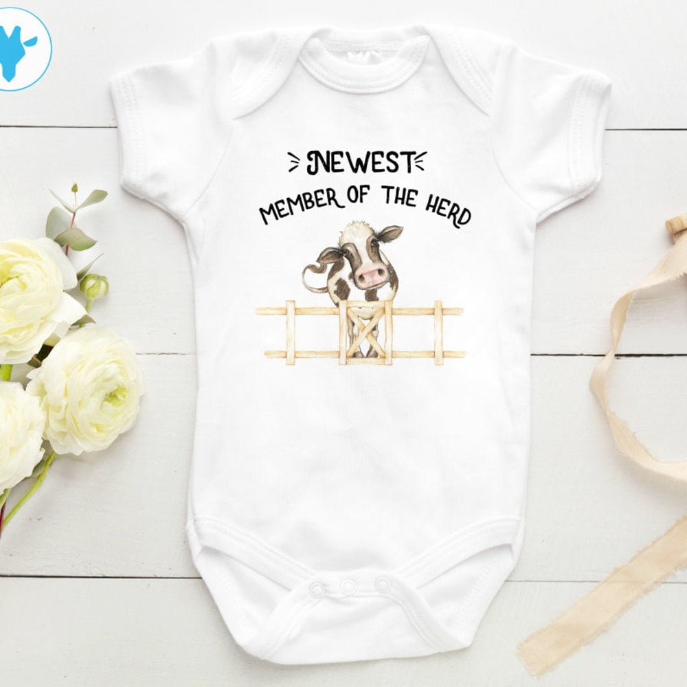 Newest Member Of The Herd Bodysuit, Baby Boy Bodysuit, Funny Baby ...