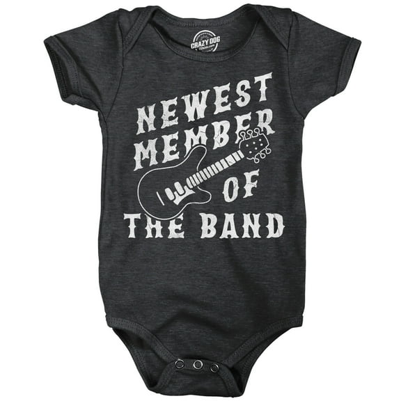 Newest Member of The Band Baby Bodysuit Funny Sarcastic Rock N Roll Graphic Novelty Jumper for Infants
