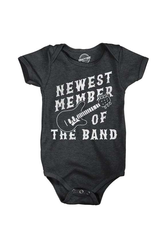 Newest Member of The Band Baby Bodysuit Funny Sarcastic Rock N Roll Graphic Novelty Jumper for Infants