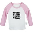thumbnail image 1 of Newest Member Of The Pack Funny T shirt For Baby, Newborn Babies T-shirts, Infant Tops, 0-24M Kids Graphic Tees Clothing (Long Pink Raglan T-shirt, 0-6 Months), 1 of 4
