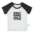 thumbnail image 1 of Newest Member Of The Pack Funny T shirt For Baby, Newborn Babies T-shirts, Infant Tops, 0-24M Kids Graphic Tees Clothing (Short Black Raglan T-shirt, 12-18 Months), 1 of 4