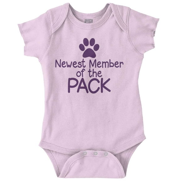 Newest Member Of The Pack Paw Print Romper Boys or Girls Infant Baby Brisco Brands 6M