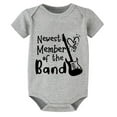 thumbnail image 1 of Newest Member of The Band Bodysuits Baby Boy Short Sleeve Baby Boy Coming Home Outfit White Infant Suits for Boys 0-3 Months, 1 of 2